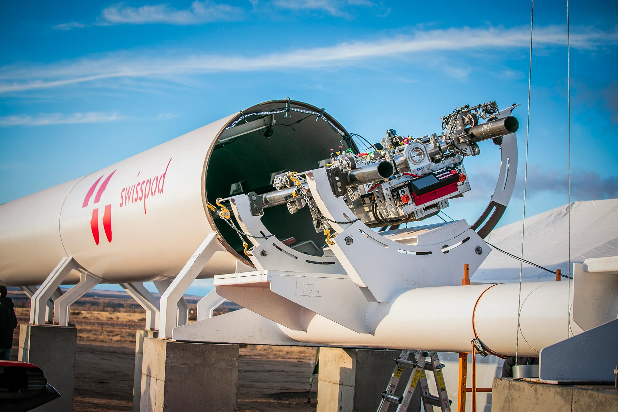 Swisspod AERYS capsule at the Pueblo test track